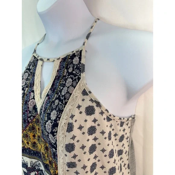 Xhilaration Women's‎ Halter L Top Y2K Floral Peplum Sleeveless Boho Festival VTG - Picture 3 of 13